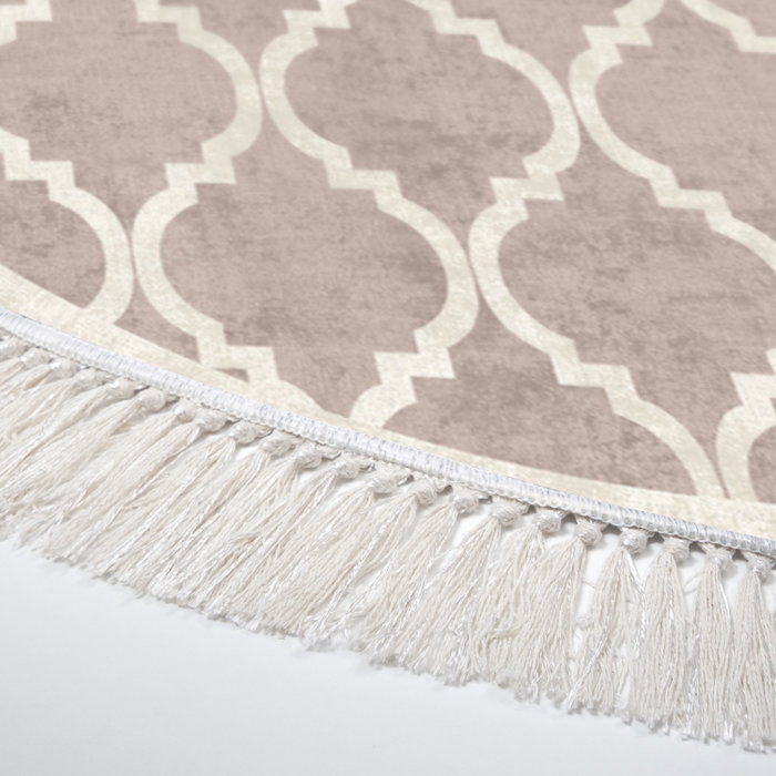 Conceptum Alfombra de Pasillo Crema y Marrón 100 x 100 cm